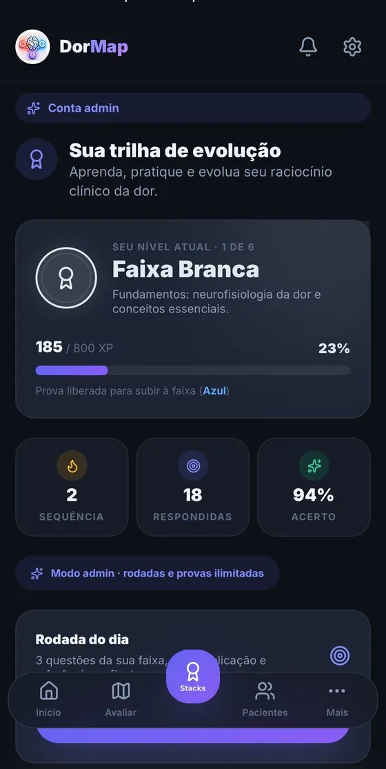 Stacks de aprendizagem do DorMap